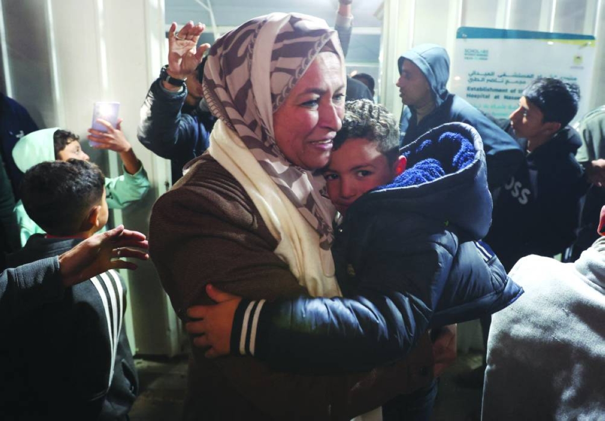 
Palestinians coming from Rafah crossing arrive at Nasser Hospital in Khan Younis in the southern Gaza Strip. 
