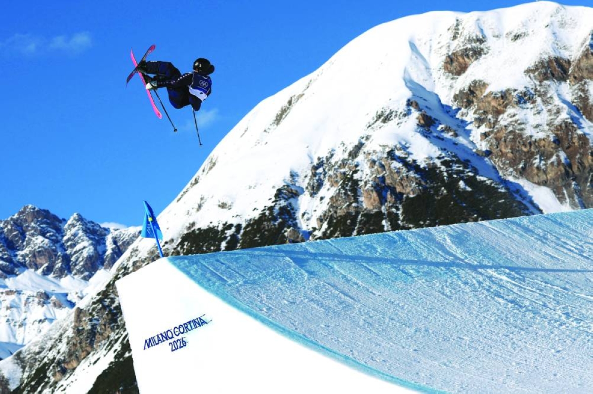 
Alex Hall of United States in action during his run in the freestyle skiing freeski slopestyle qualification. (Reuters) 