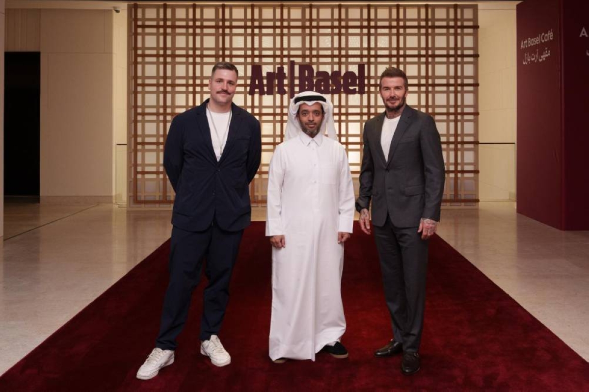 Beckham tours Visit Qatar activation at Art Basel Qatar