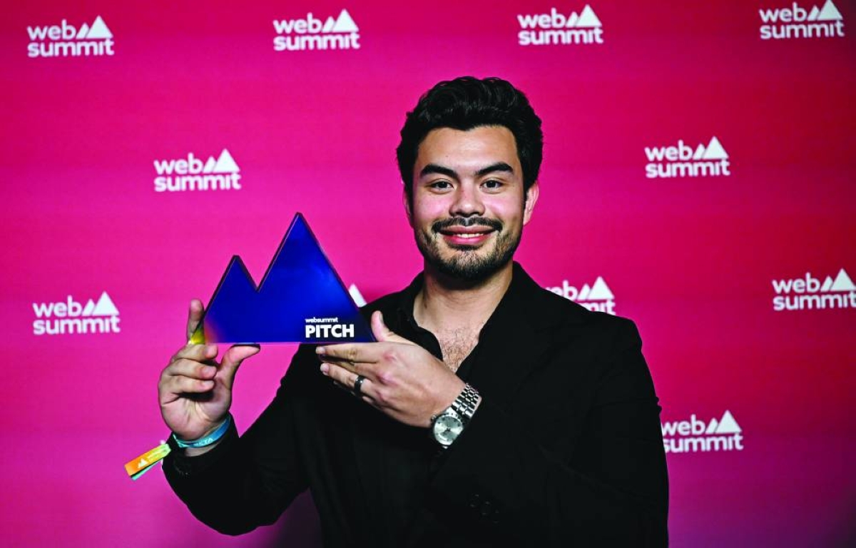 Plantaform co-founder Alberto Aguilar with the PITCH prize. PICTURE: Web Summit Qatar 2026. 