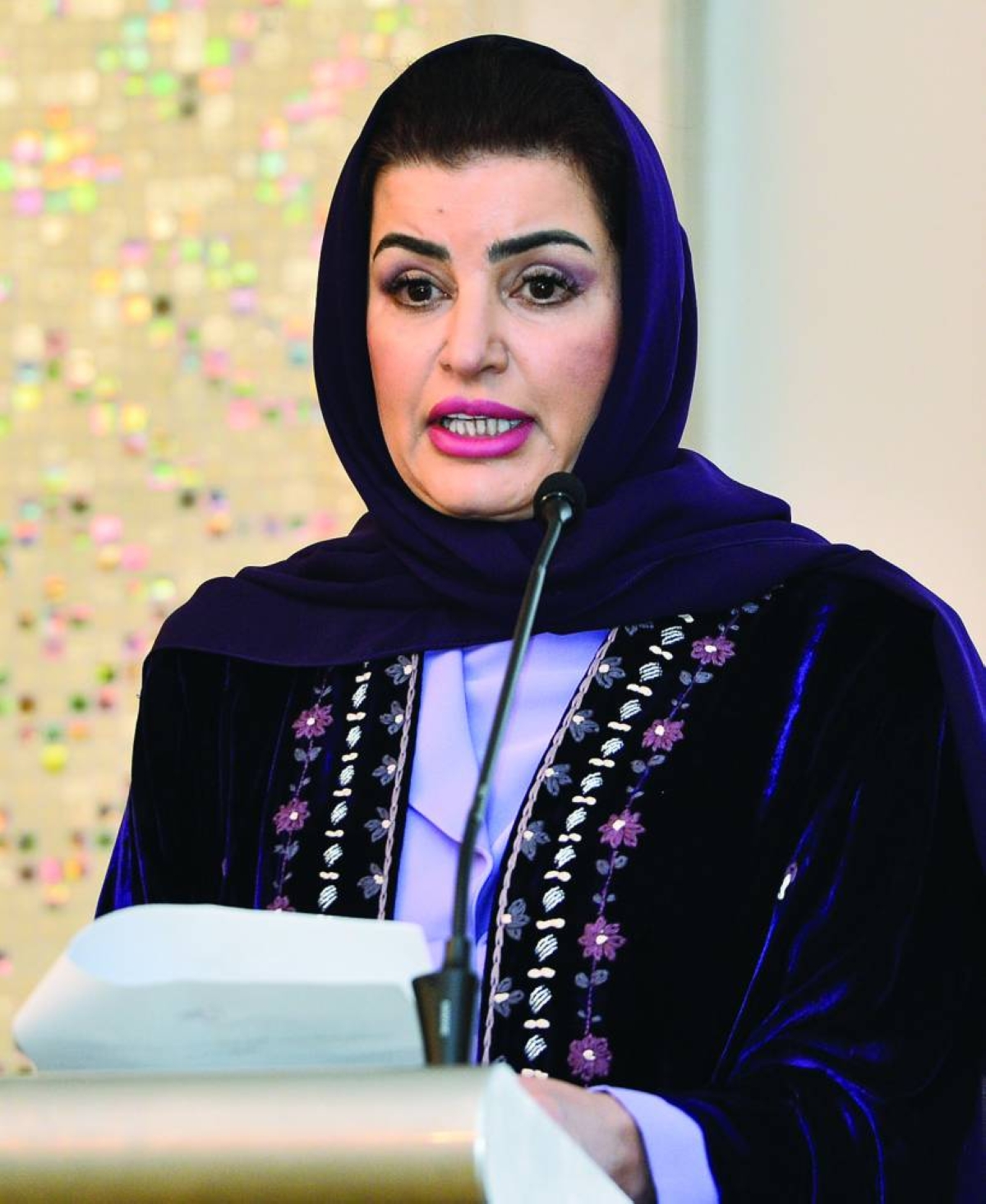 Aisha Hussein Alfardan, vice-chairwoman of Qatari Businesswomen Association, addresses She Boss Global Retreat Doha. PICTURE: Shaji Kayamkulam