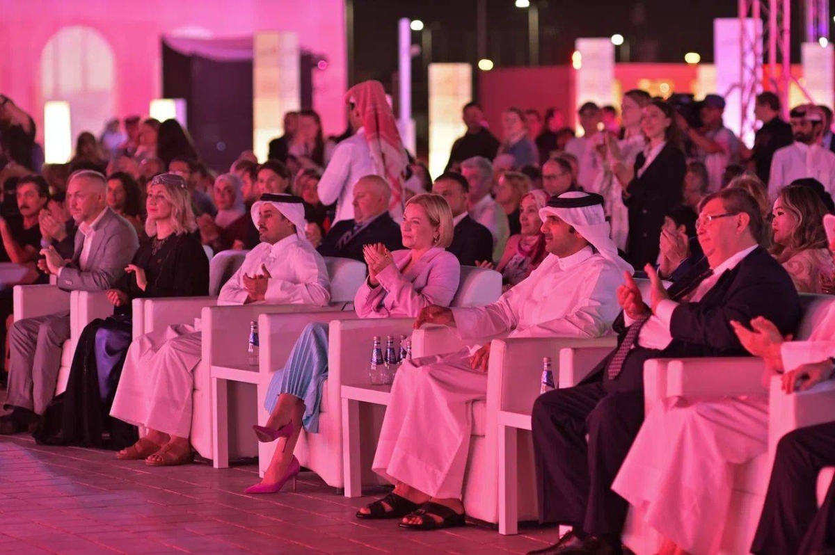 Officials and dignitaries at the opening of the Russian Cultural Week at Darb Al Saai. 