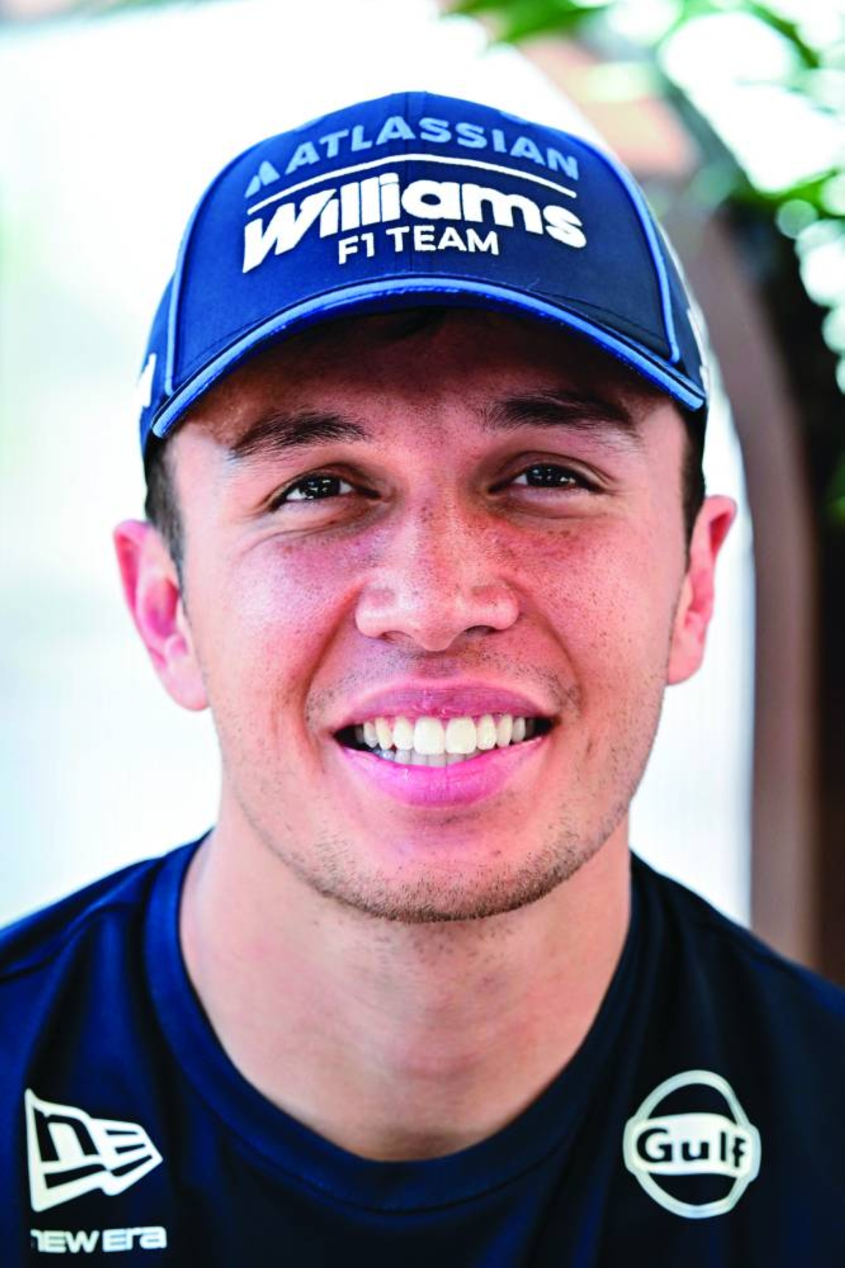 William's Thai driver Alex Albon poses for a picture on the first day of the second Formula One pre-season test at the Bahrain International Circuit in Sakhir on February 18, 2026. (AFP)
