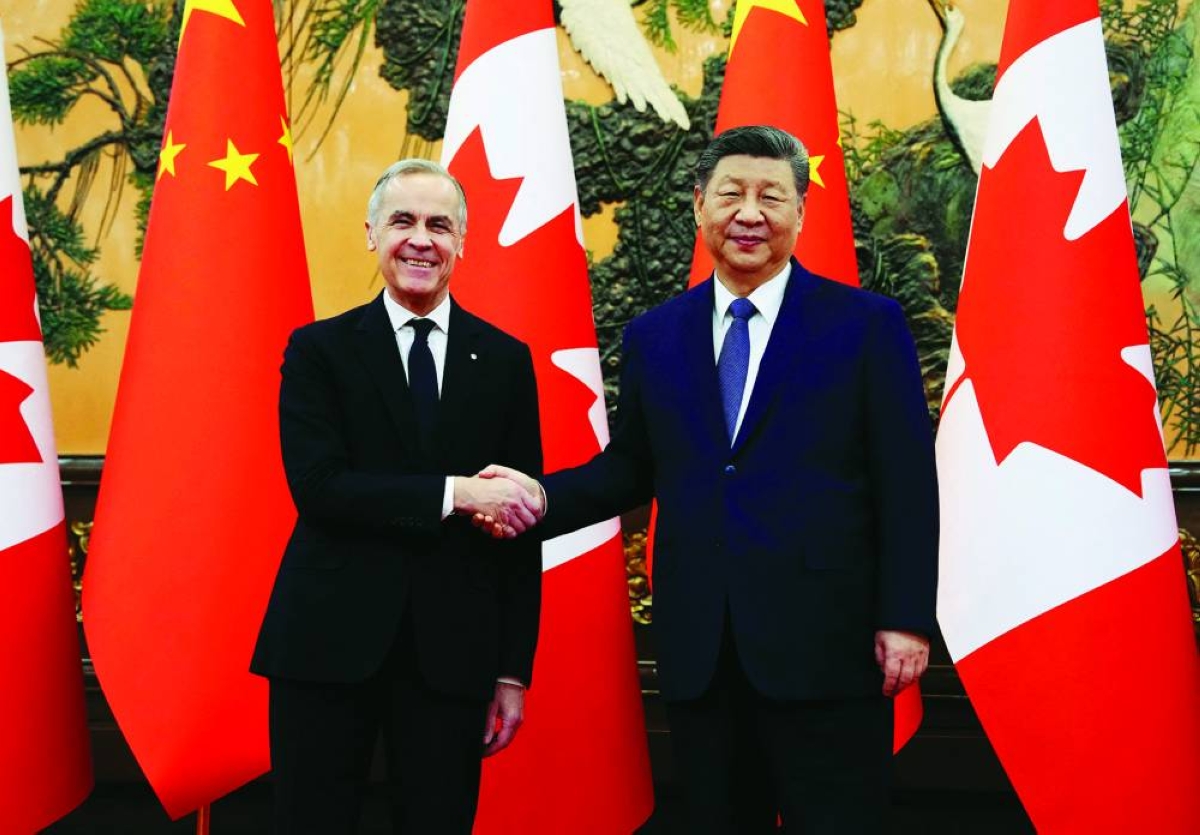 
Canadian PM Mark Carney with Chinese President Xi Jinping at the Great Hall of the People in Beijing. (Reuters/File Photo) 