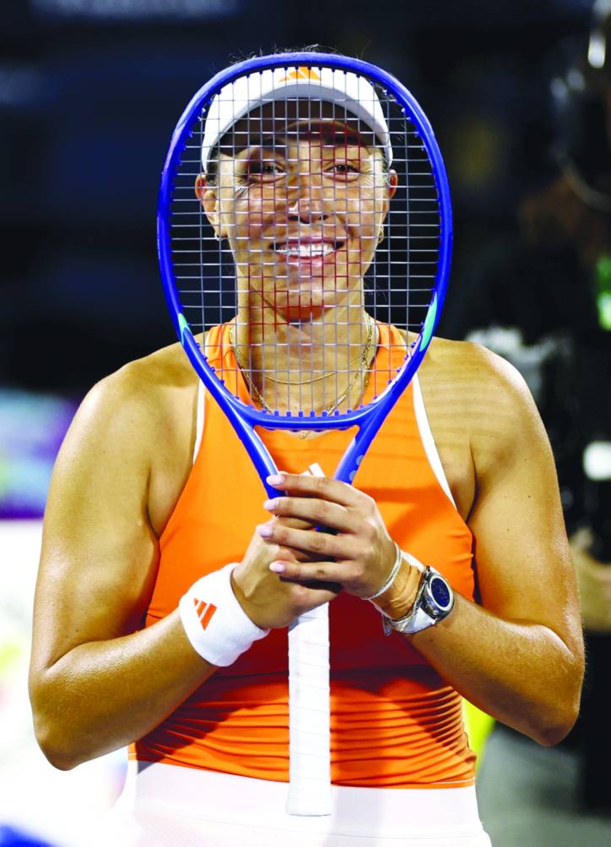 Tennis - WTA 1000 - Dubai Championships - Dubai Tennis Stadium, Dubai, United Arab Emirates - February 20, 2026
Jessica Pegula of the U.S. celebrates winning her semi final match against Amanda Anisimova of the U.S. REUTERS/Amr Alfiky