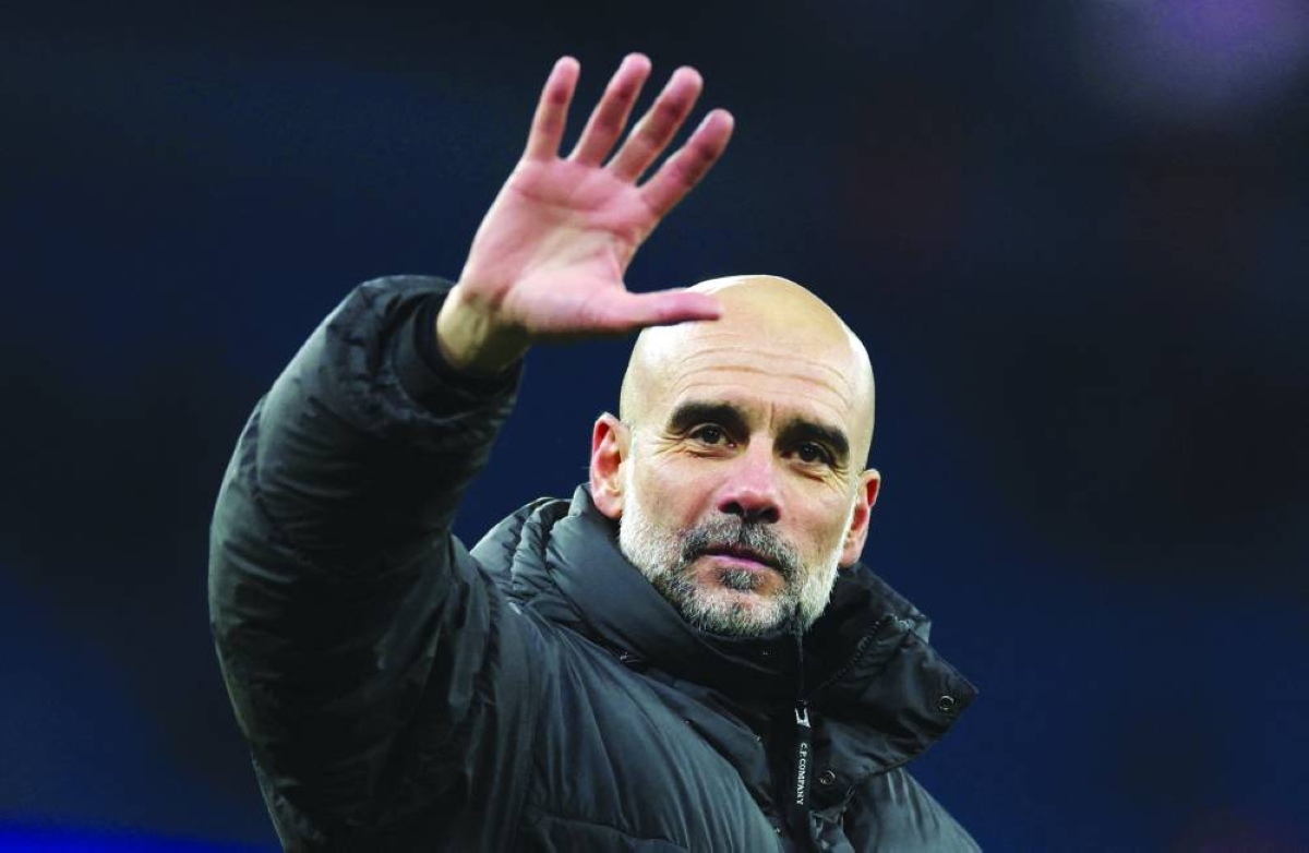 FILE PHOTO: Soccer Football - Carabao Cup - Semi Final - Second Leg - Manchester City v Newcastle United - Etihad Stadium, Manchester, Britain - February 4, 2026
Manchester City manager Pep Guardiola celebrates after the match REUTERS/Phil Noble EDITORIAL USE ONLY. NO USE WITH UNAUTHORIZED AUDIO, VIDEO, DATA, FIXTURE LISTS, CLUB/LEAGUE LOGOS OR 'LIVE' SERVICES. ONLINE IN-MATCH USE LIMITED TO 120 IMAGES, NO VIDEO EMULATION. NO USE IN BETTING, GAMES OR SINGLE CLUB/LEAGUE/PLAYER PUBLICATIONS. PLEASE CONTACT YOUR ACCOUNT REPRESENTATIVE FOR FURTHER DETAILS../File Photo