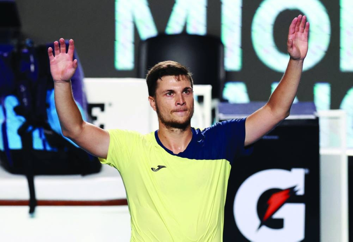 Tennis - ATP 500 - Mexican Open - Arena GNP Seguros, Acapulco, Mexico - February 25, 2026
Serbia's Miomir Kecmanovic celebrates after winning his round of 16 match against Germany's Alexander Zverev REUTERS