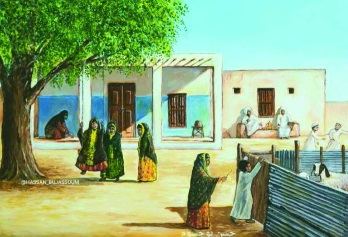 A painting by Hassan Boujassoum.