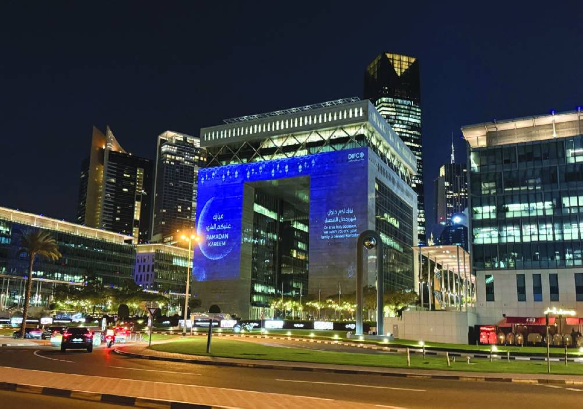 Exteriors of buildings in the Dubai International Financial Centre (DIFC), as banks step up precautions after Iran threatened Gulf banking interests linked to the US and Israel, in Dubai, Wednesday. (Reuters)