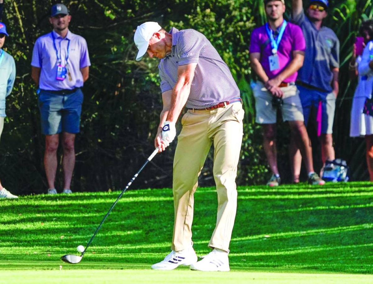 
Ludvig Aberg plays his tee shot on the 15th hole during the second round of The Players Championship at Ponte Vedra Beach, Florida, USA. (Reuters) 