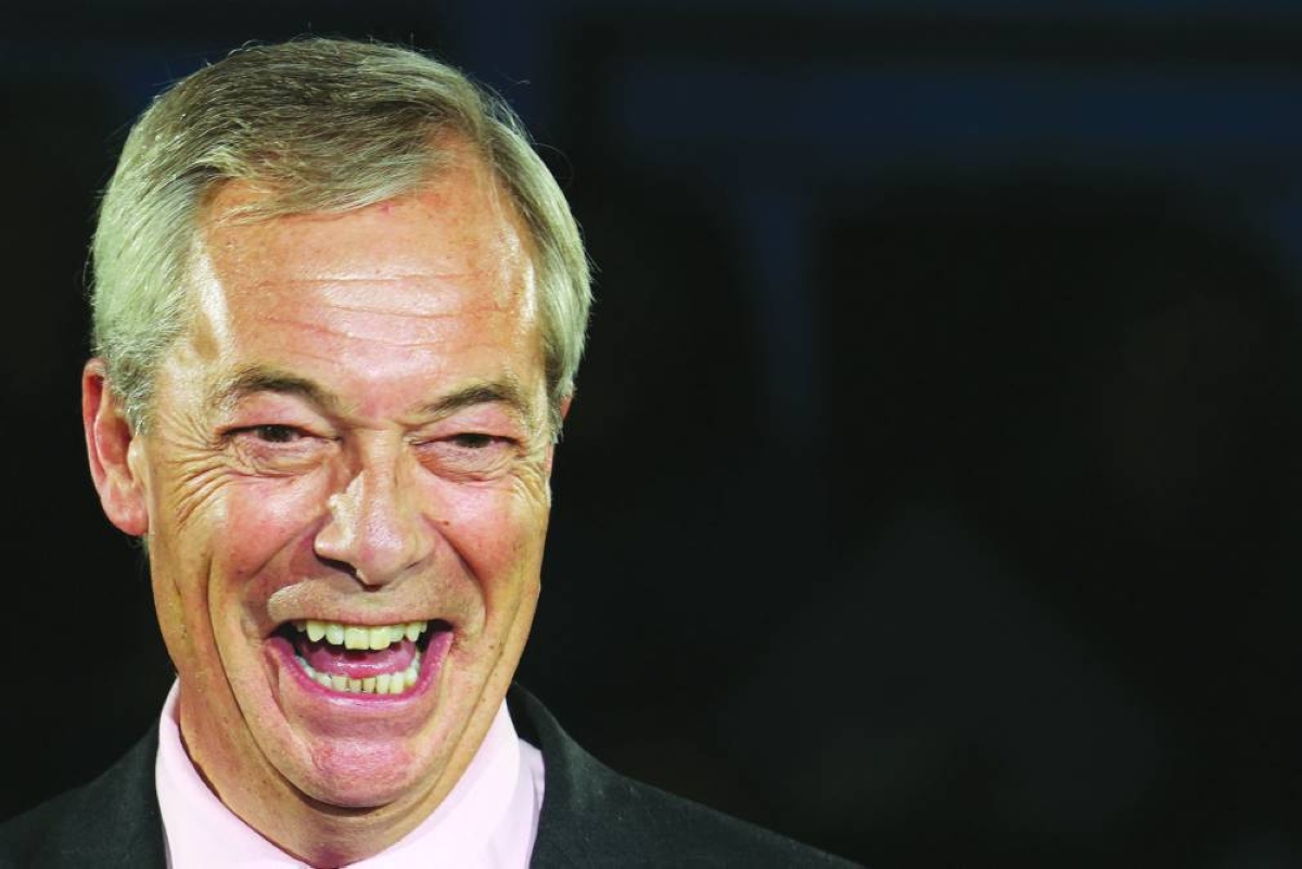 Reform UK party leader Nigel Farage speaks during a party press conference in central London on March 17, 2026. (AFP)