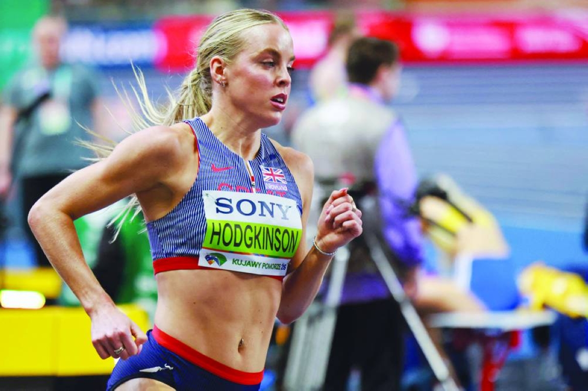 
Britain’s Keely Hodgkinson competes in the women’s 800m heat 1 during the World Athletics Indoor Championships in Torun. (AFP) 
