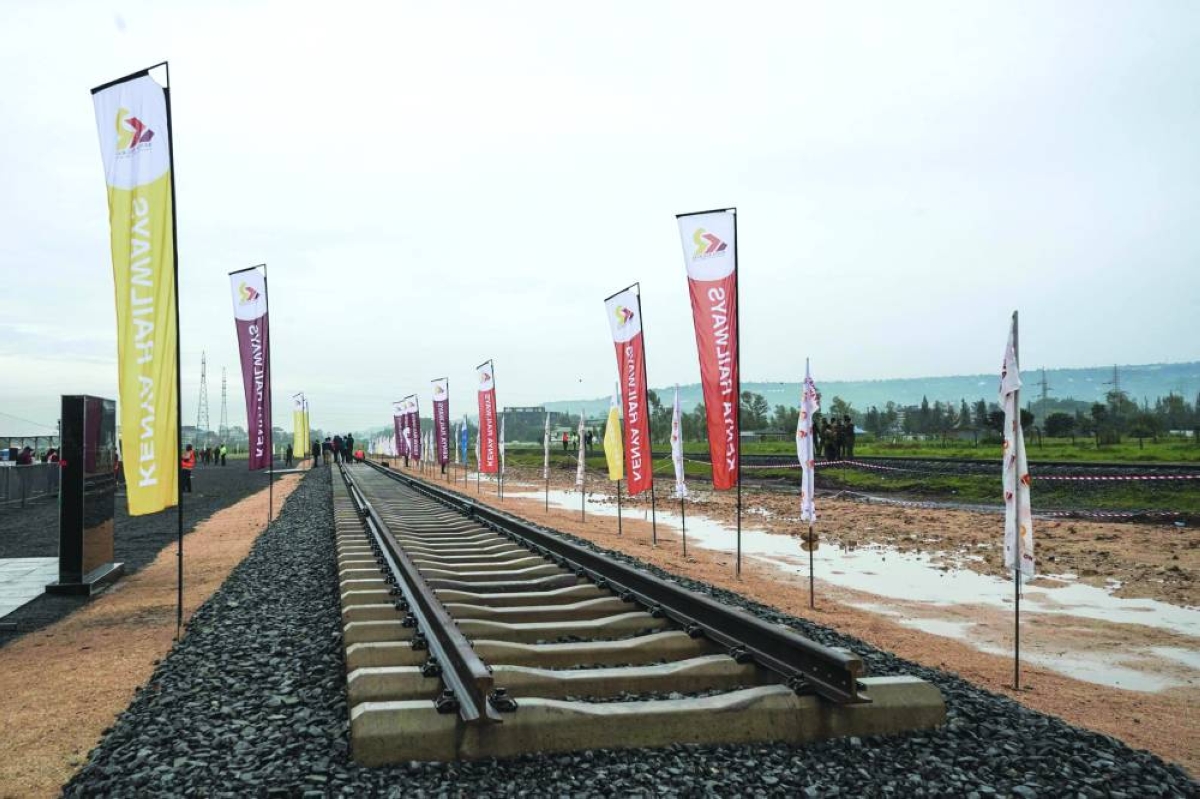 A general view of a section of the Kisumu-Malaba Standard Gauge Railway (SGR) line in Kisumu, Saturday. (AFP)