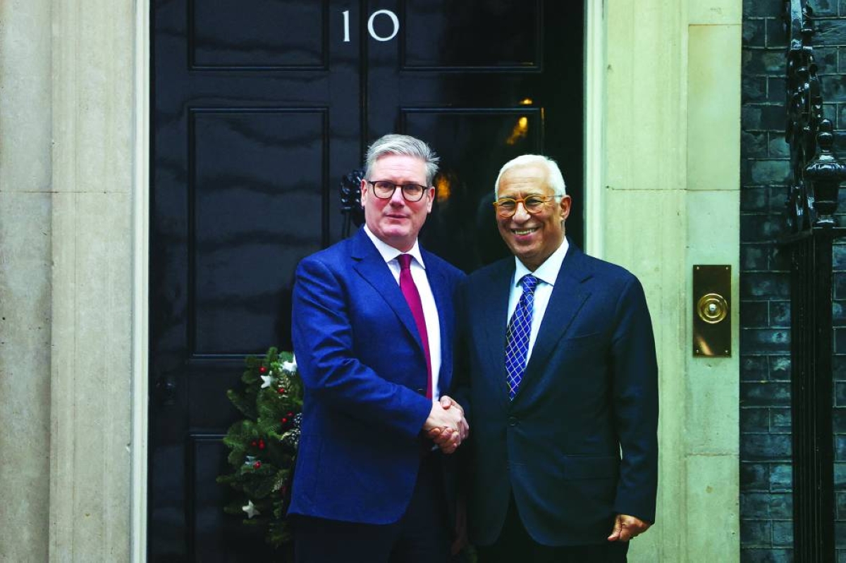 Britain's Prime Minister Keir Starmer shakes hands with European Council President Antonio Costa at Downing Street, London. (Reuters/File Photo)