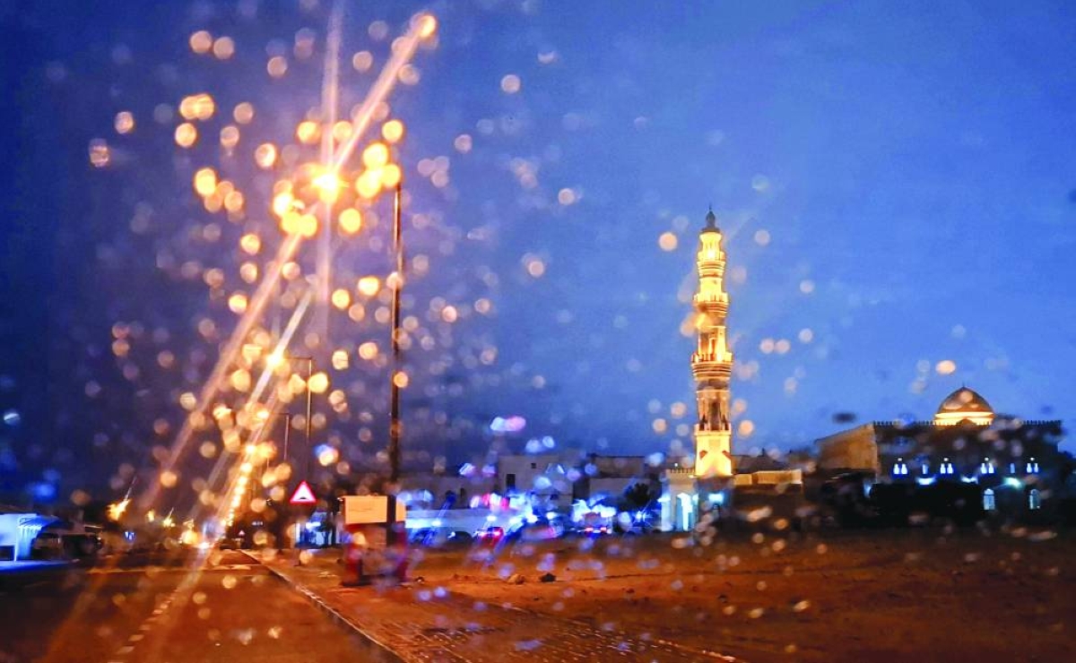 Heavy rains in Doha and the surrounding areas Wednesday.  
PICTURE: Thajudheen
