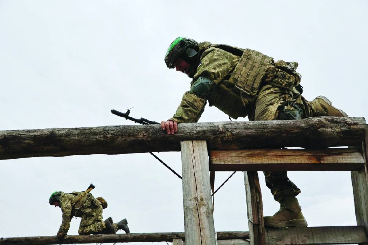 
New recruits of the 65th Separate Mechanized Brigade of the Ukrainian Armed Forces attend a military training near a frontline, amid Russia’s attack on Ukraine, in Zaporizhzhia region, Ukraine. (Reuters/File Photo) 