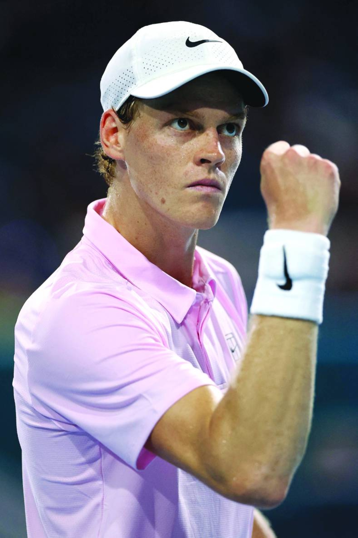 
Jannik SInner celebrates defeating Alexander Zverev in the Miami Open semi-final. (AFP) 