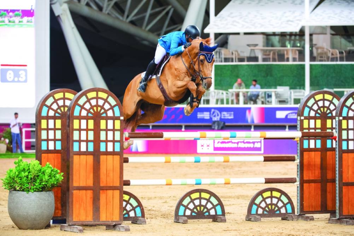 
Qatar’s Bassem Mohammed also won the CSI5* Special Two Phase 1.45m aboard Wathnan Chaccball. 