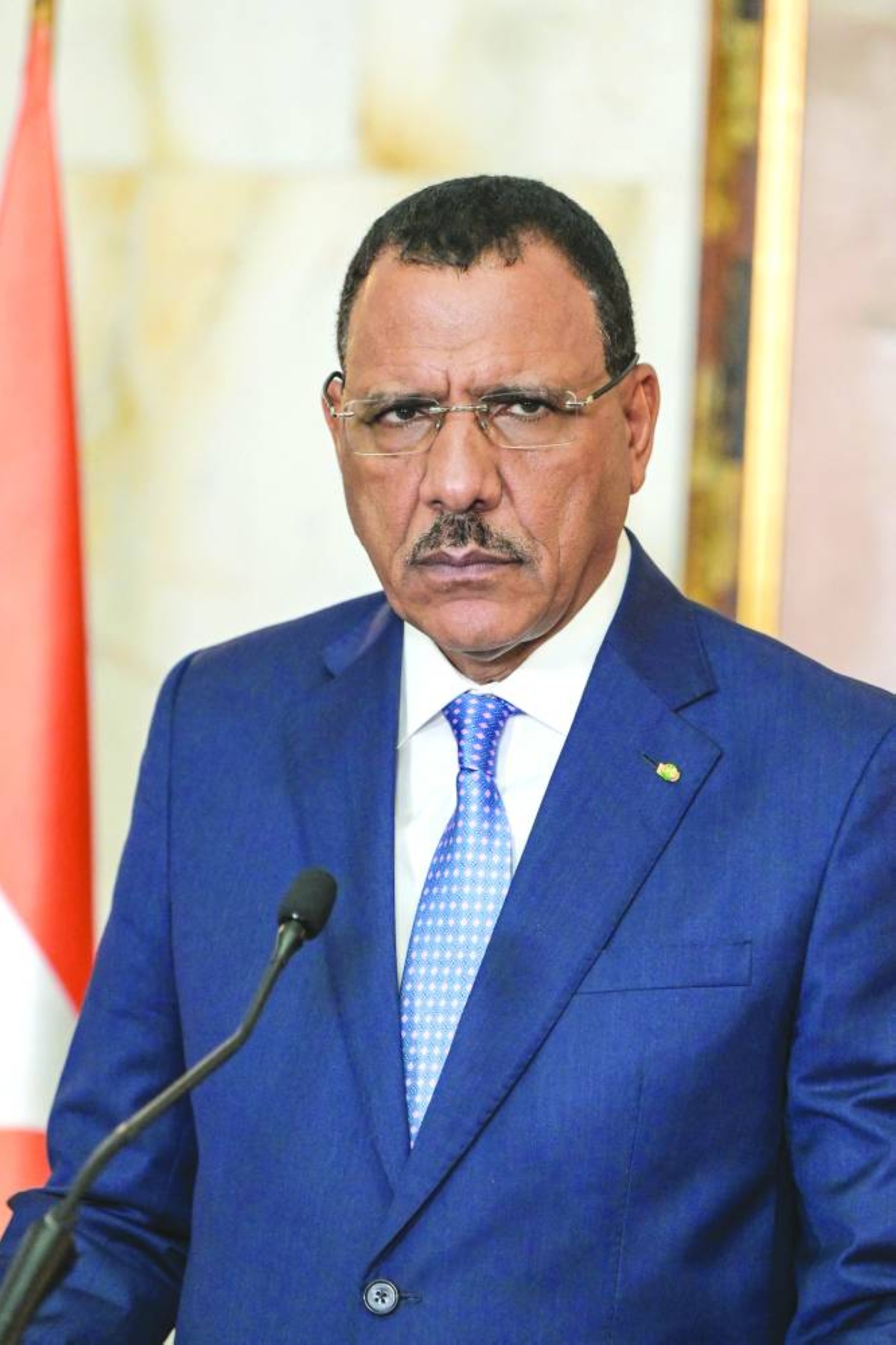 File Picture: Niger's President Mohamed Bazoum holds a press conference with Ivorian President after a meeting at the presidential palace in Abidjan, on June 23, 2022. The term of Nigerien President Mohamed Bazoum, overthrown in a coup on July 26, 2023, by a military junta that has held him ever since, ends on Thursday, with no immediate prospect of his release or a trial. (AFP)