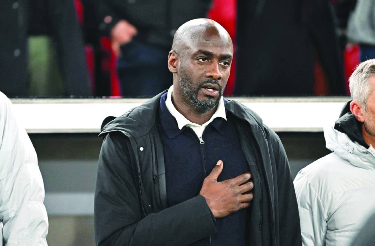 Ghana’s head coach Otto Addo reacts during the national anthem prior to the international friendly football match between Germany and Ghana in Stuttgart, southwestern Germany on March 30, 2026. Ghana said on March 31 they have dismissed coach Otto Addo, hours after a friendly defeat to Germany and just over 70 days until the World Cup. (AFP)