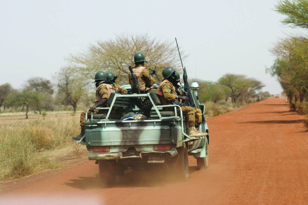 This picture taken in 2019 shows soldiers from Burkina Faso on the road of Gorgadji in the Sahel region. Reuters