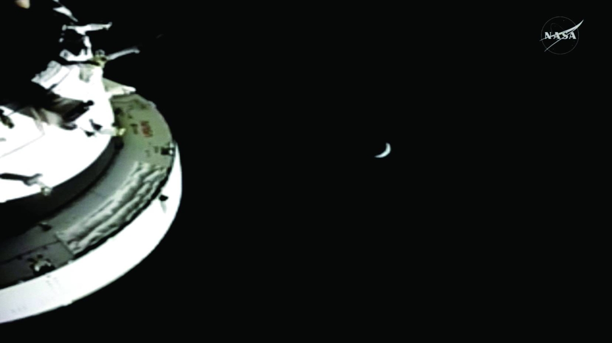 A view of the Earth, from the Artemis II mission's Orion capsule after the spacecraft had reached its farthest distance from the planet when it traveled around the Moon, is seen in this screengrab taken from a livestream video. Reuters
