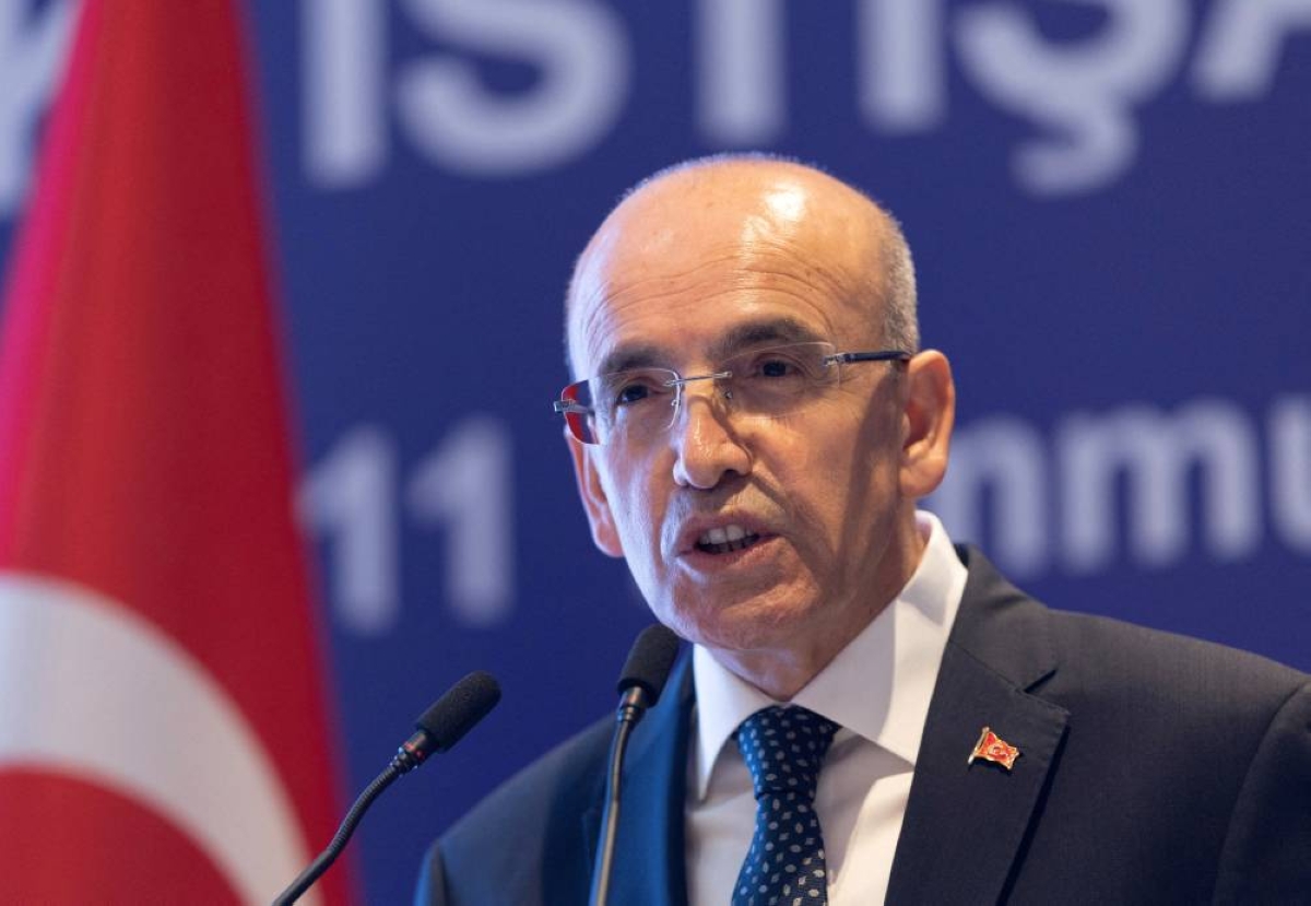 Turkiye's Finance Minister Mehmet Simsek. 