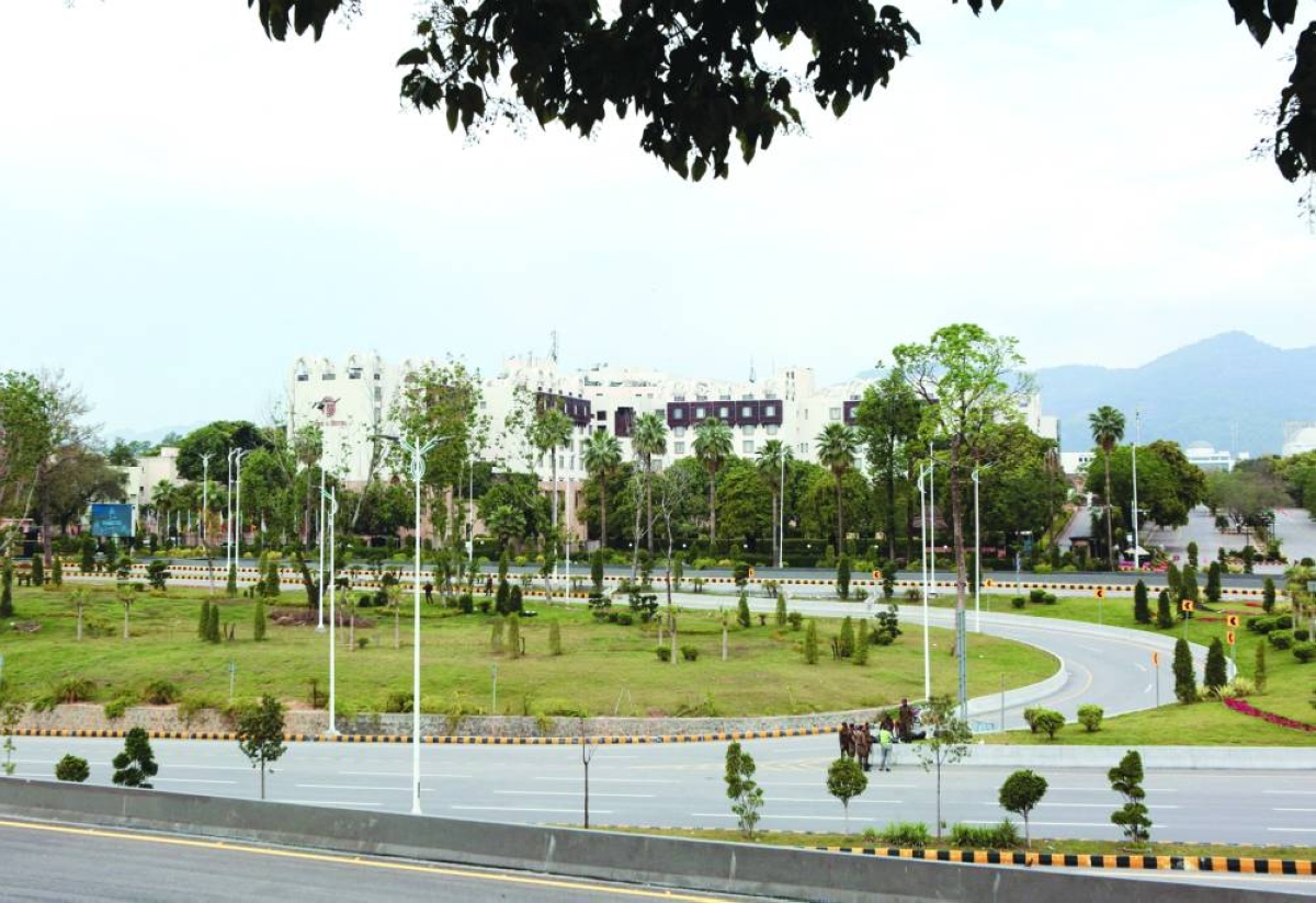 An empty road in front of the Serena Hotel in Islamabad. – Reuters