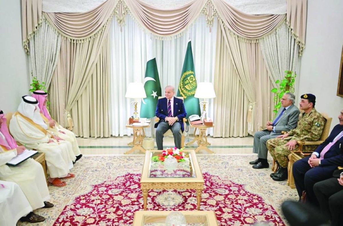 Prime Minister Shehbaz Sharif and Pakistan's Chief of Army Staff (COAS) Asim Munir during the meeting in Islamabad with Saudi Arabia’s Finance Minister Mohammed al-Jadaan. – Reuters