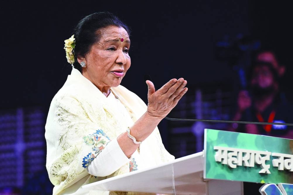 (FILES) Bollywood playback singer Asha Bhosle attends an event celebrating 'Marathi Bhasha Gaurav Diwas,' also known as Marathi Language Day, in Mumbai on February 27, 2025. Bhosle, one of India's most iconic playback singers and a two-time Grammy nominee, died on April 12, 2026 in Mumbai aged 92, her family said. (AFP)