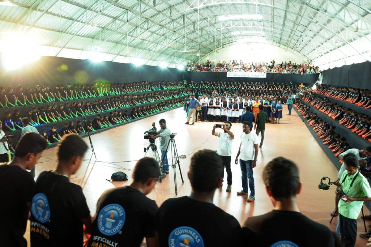 The Rhythm of 1K1 Hands performance, choreographed and led by Imthiyas Aboobacker, broke the world record for the largest finger dance ever performed.