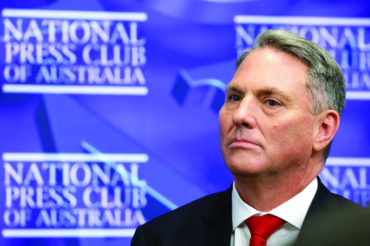 Australia's Defence Minister Richard Marles speaks at the National Press Club in Canberra Thursday. (AFP)