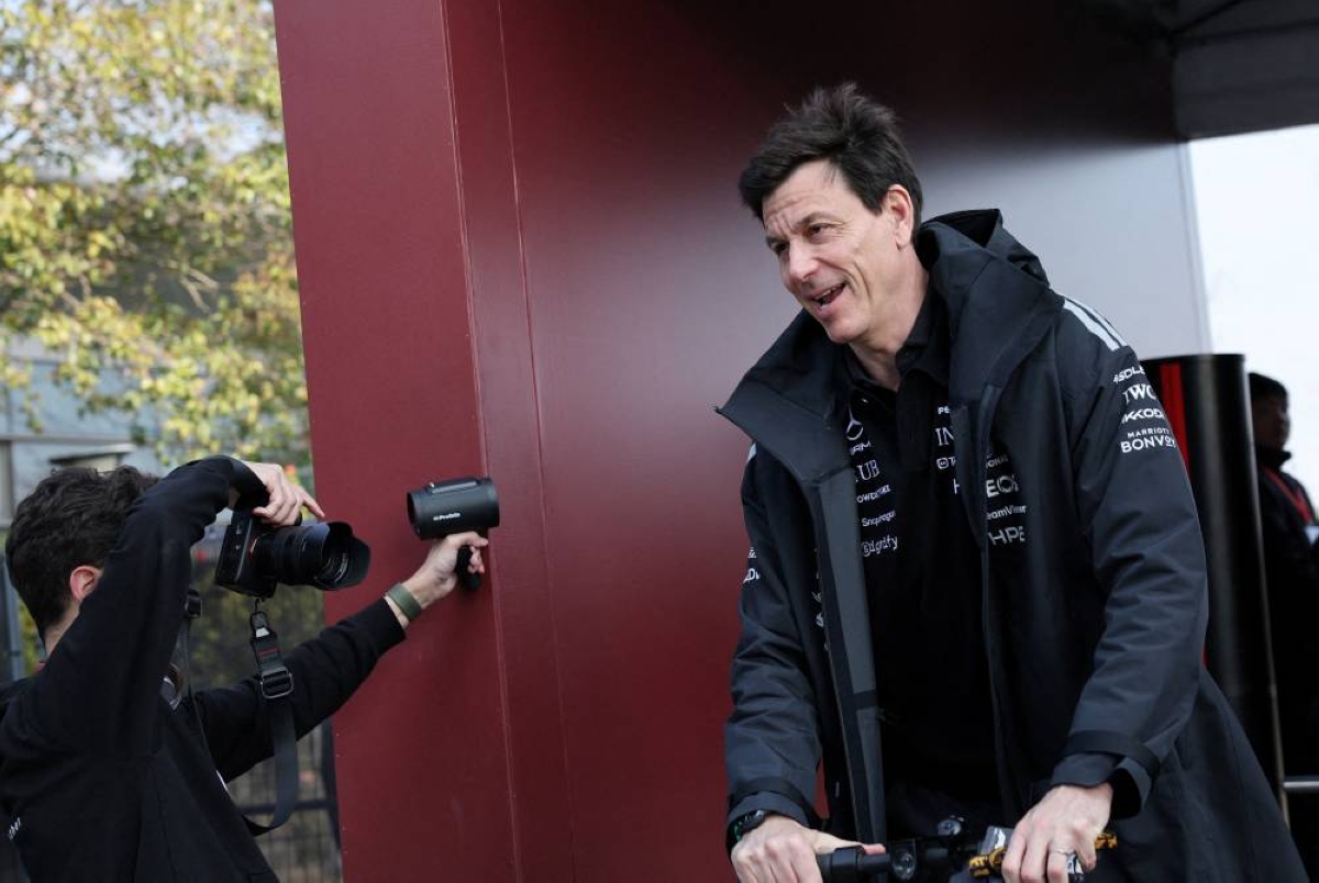 FILE PHOTO: Formula One F1 - Chinese Grand Prix - Shanghai International Circuit, Shanghai, China - March 13, 2026
Mercedes team principal Toto Wolff arrives ahead of practice. REUTERS
