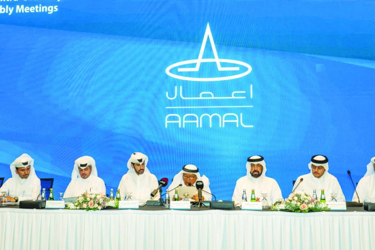 Aamal Company chairman Sheikh Faisal bin Qassim al-Thani presiding over the annual general assembly.