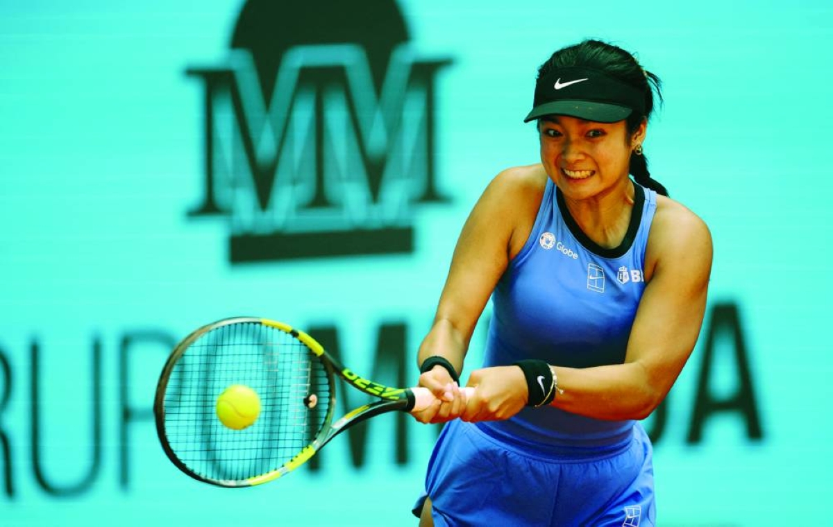 Philippines' Alexandra Eala in action during her round of 128 match against Russia's Anastasia Pavlyuchenkova. 
Madrid Open - Park Manzanares, Madrid, Spain - April 22, 2026. REUTERS