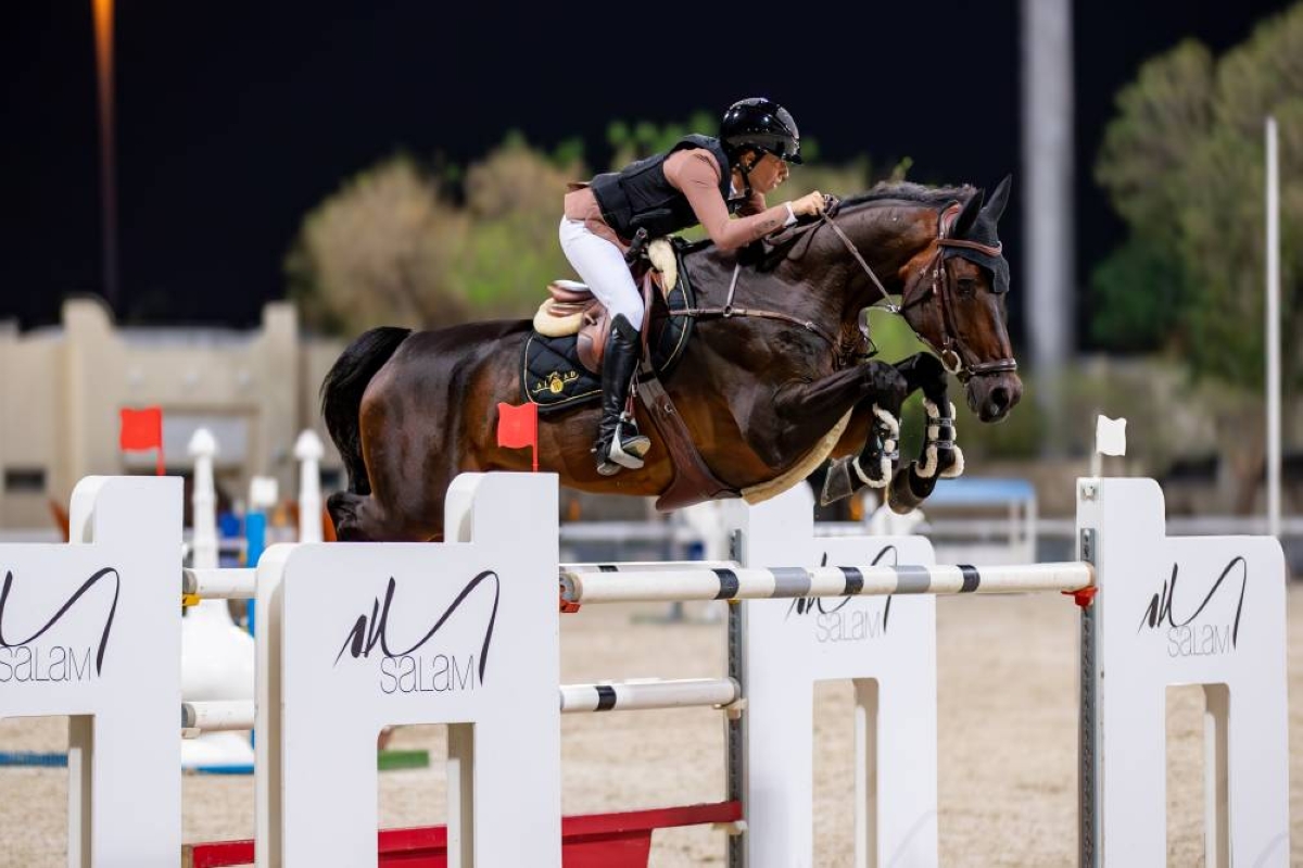 Cyrine Cherif guided Triple T Calamando Blue to a faultless finish in 31.48 seconds to win the Diamond Tour class during the 11th round of Hathab.