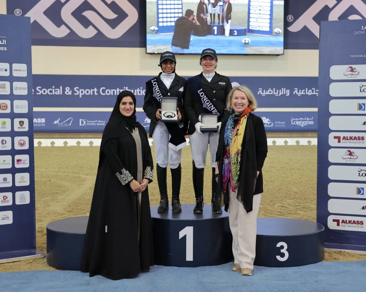 Judges Irina Makanami and Mariam al-Jaidah presented the awards to winners of the dressage competitions.