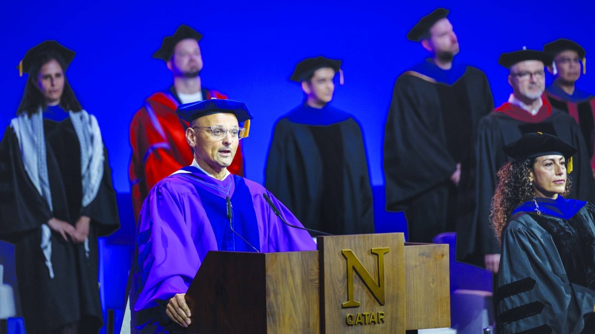 
Dean and chief executive Marwan M Kraidy addresses the Class of 2026. 