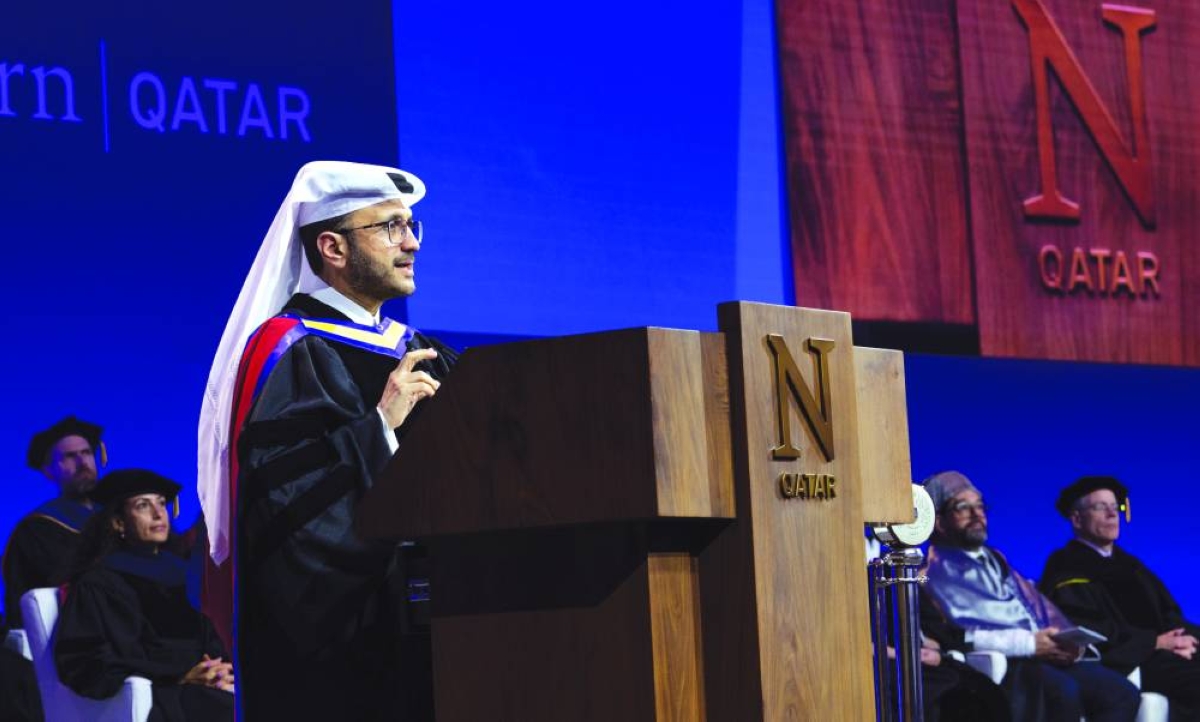
Dr al-Ansari delivering the graduation address. 