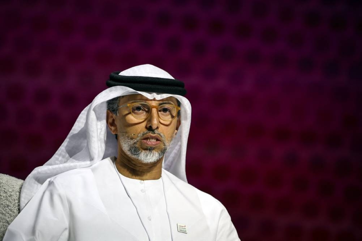 Suhail Mohamed al-Mazrouei, UAE’s Minister of Energy and Infrastructure, attends the 5th edition of "Make it in the Emirates" in Abu Dhabi on May 4, 2026. (Photo by FADEL SENNA / AFP)