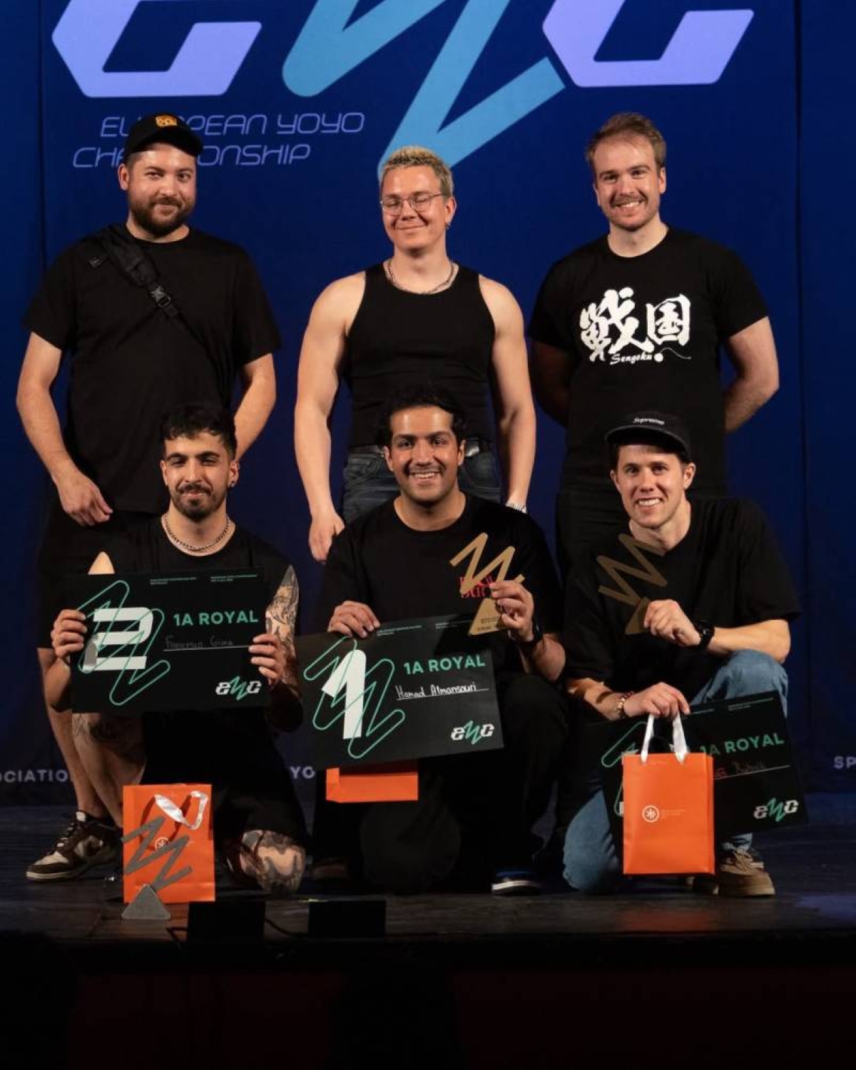 Hamad al-Mansouri (centre, seated) bags the first place in the Royal division of the European Yoyo Championship 2026. He secured three podium finishes at the competition.