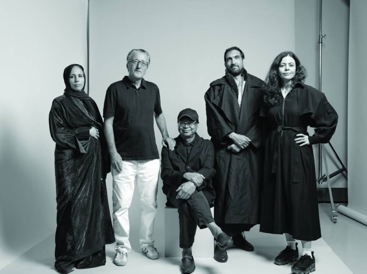 Sophia al-Maria, Tom Eccles, Rirkrit Tiravanija, Tarek Atoui, and Ruba Katrib. Photo courtesy of Brigitte Lacombe