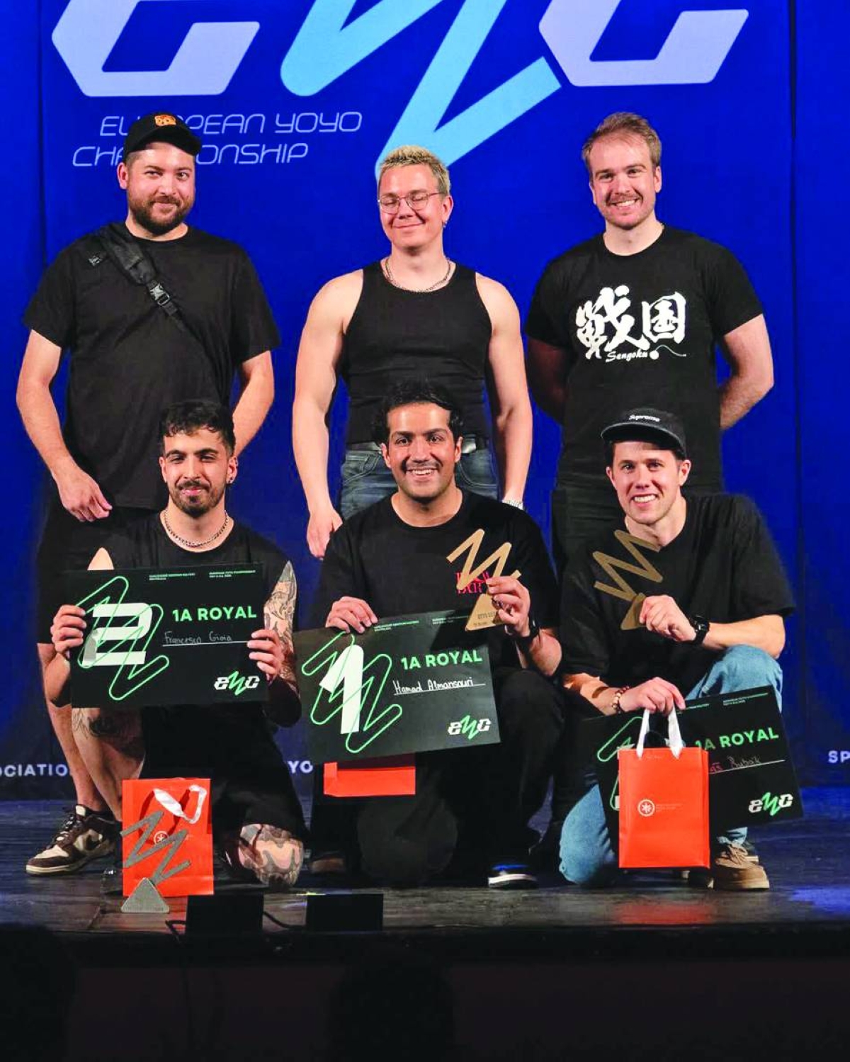 Hamad al-Mansouri (centre, seated) bags the first place in the Royal division of the European Yo-Yo Championship 2026. He secured three podium finishes at the competition.