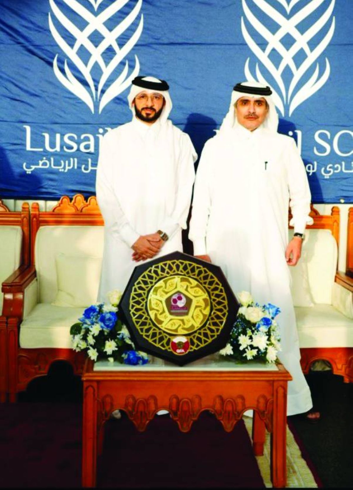 Sheikh Saud bin Khalid bin Hamad al-Thani was the guest of honour as Lusail Club hosted a ceremony to celebrate the team’s promotion to the Qatar Stars League (QSL) for next season.  Lusail Club president Nawaf Mohammed al-Mudahka was also present as were the players and team's Portuguese coach Emanuel Alfante. 