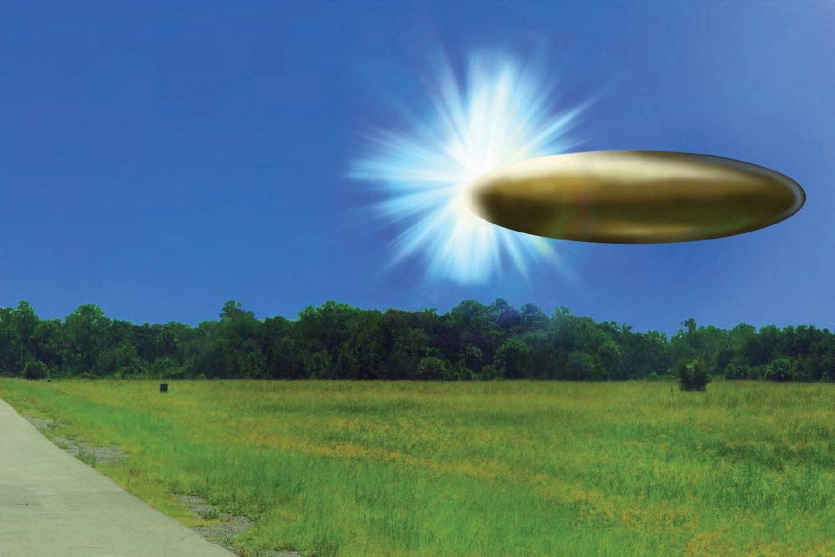 A handout composite sketch depicts eyewitness reports in September 2023 of ellipsoid metallic object as part of a series of documents of unidentified aerial phenomenon (UAP) released by the U.S. Defense Department on May 8, 2026. Department of Defense/Handout via REUTERS  
THIS IMAGE HAS BEEN SUPPLIED BY A THIRD PARTY. REFILE - QUALITY REPEAT