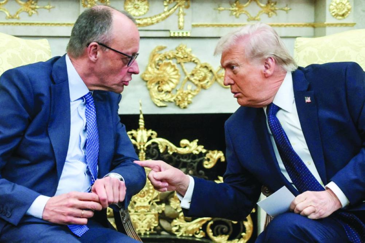 
US President Donald Trump and German Chancellor Friedrich Merz meet in the Oval Office at the White House in Washington, DC, earlier this year. (Reuters) 
