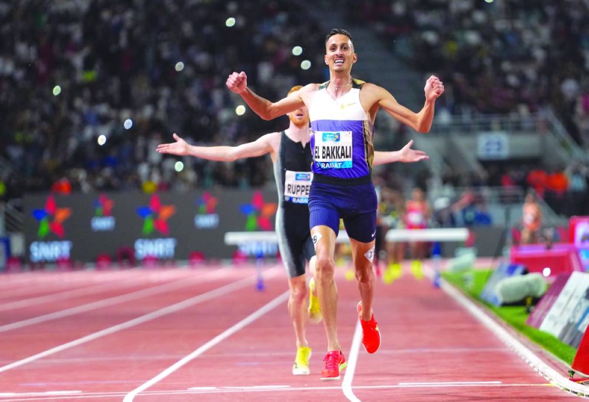 Soufiane El Bakkali (MAR) wins the Men's 3000m Steeplechase with a time of 8:00.70 at the Meeting International Mohammed VI d'Athlétisme de Rabat, part of the Wanda Diamond League, on Sunday 25 May 2025