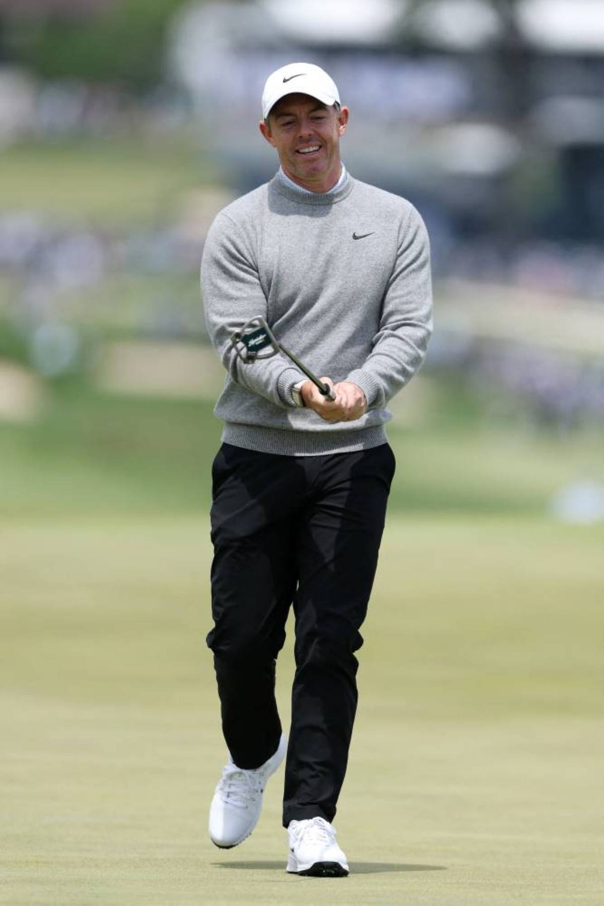 Rory McIlroy of Northern Ireland during a practice round prior to the PGA Championship at Aronimink Golf Club on May 13, 2026 in Newtown, Pennsylvania. (AFP)