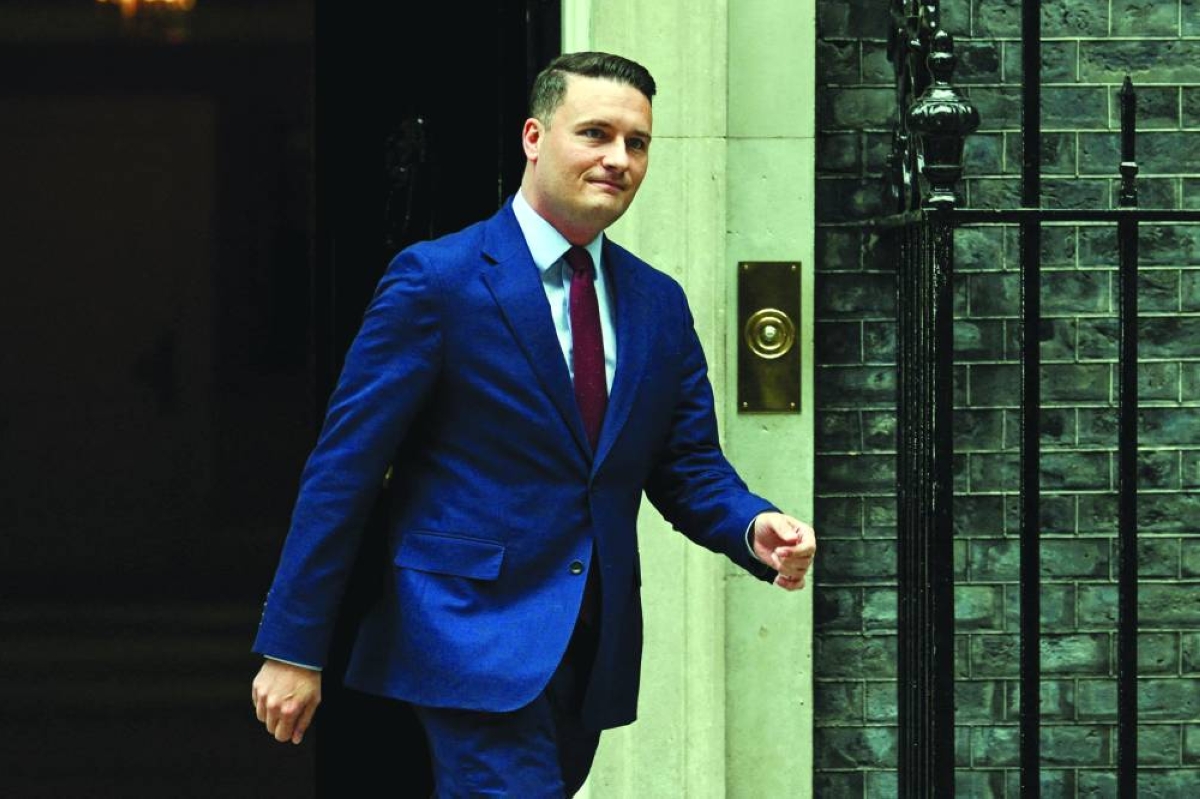 British Health Secretary Wes Streeting walks on Downing Street, on the day of the State Opening of Parliament, in London. (Reuters/File Photo)