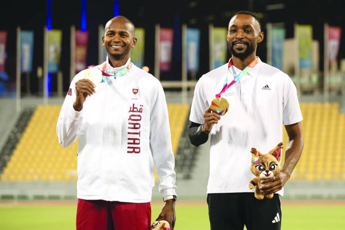Qatar's Mutaz Barshim shared the gold medal with Oman’s Fatih Abdulghafour Beit Jaaboub after both athletes cleared 2.16m.
